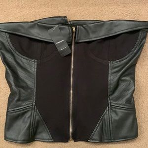 BEBE vegan leather bustier